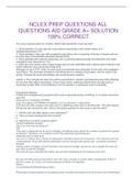 NCLEX PREP QUESTIONS ALL QUESTIONS AID GRADE A&plus; SOLUTION 100&percnt; CORRECT