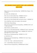 BTZ BUNDLED EXAMS WITH QUESTIONS AND 100&percnt; VERIFIED ANSWERS LATEST UPDATED