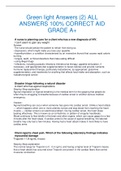 Green light Answers &lpar;2&rpar; ALL ANSWERS 100&percnt; CORRECT AID GRADE A