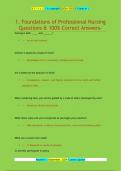 Foundations of Professional Nursing Questions & 100&percnt; Correct Answers