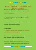 NUR 102 PN EXAM 3 Questions & 100&percnt;  Correct Answers