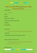 NUR 314 CNS&sol;PNS Questions & 100&percnt;  Correct Answers
