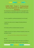 NURS 2700 - Exam 1 - Professional  Nursing Questions & 100&percnt; Correct  Answers