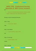 NURS 2700 - Professional Nursing Questions & 100&percnt; Correct Answers