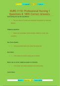 NURS-1110&colon; Professional Nursing 1 Questions & 100&percnt; Correct Answers