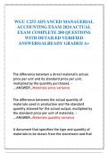 WGU C253 ADVANCED MANAGERIAL ACCOUNTING EXAM 2024 ACTUAL EXAM COMPLETE 200 QUESTIONS WITH DETAILED VERIFIED ANSWERS&sol;ALREADY GRADED A&plus;