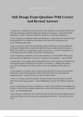 Safe Dosage Exam Questions With Correct And Revised Answers