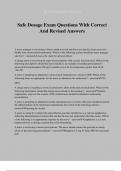 Safe Dosage Exam Questions With Correct And Revised Answers