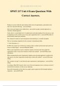 SPMT 217 Unit 4 Exam Questions With Correct Answers&period;