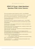 SPMT 217 Exam 1 &lpar;Quiz Questions&rpar; Questions With Correct Answers&period;