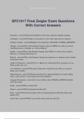 SPC1017 Final Zeigler Exam Questions With Correct Answers