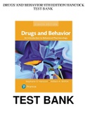 Test Bank For Drugs and Behavior: An Introduction to Behavioral Pharmacology, 8th Edition. Stephanie Hancock