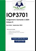 IOP3701 Assignment 2 &lpar;QUALITY ANSWERS&rpar; Semester 2 2024