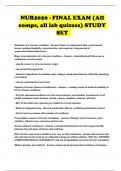 NUR2020 - FINAL EXAM &lpar;All comps&comma; all lab quizzes&rpar; STUDY SET 