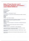 State of Texas Security Level II Certification Questions and answers &vert; Latest 2024&sol;25 RATED A&plus;