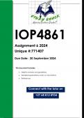IOP4861 Assignment 6 &lpar;QUALITY ANSWERS&rpar; 2024