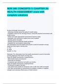 NUR 168&lowbar; CONCEPTS 3&lowbar; CHAPTER 26&lowbar; HEALTH ASSESSMENT exam with complete solutions