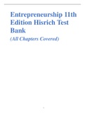 Entrepreneurship 11th Edition Hisrich Test Bank (All Chapters Covered)