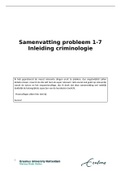Inleiding Criminologie - Samenvatting problemen 1-7