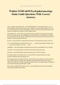 Walden NURS 6630 Psychopharmacology Study Guide Questions With Correct Answers&period;
