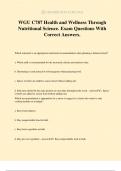 WGU C787 Health and Wellness Through Nutritional Science&period; Exam Questions With Correct Answers&period;