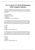 Ch&period; 37 and 41 GU NUR 168 Questions With Complete Solutions