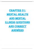 Chapter 01&colon; Mental Health and Mental Illness questions and correct answers