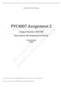 PYC4807 Assignment 2  Assessment Development for Becky