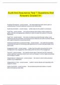   Audit And Assurance Test 1 Questions And Answers Graded A&plus;&period;