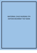 Maternal Child Nursing 5th Edition Mckinney Test Bank.