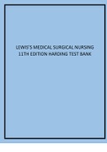 Lewis’s Medical Surgical Nursing 11th Edition Harding Test Bank.
