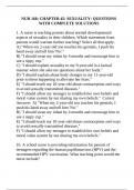 NUR 168&colon; CHAPTER 45&colon; SEXUALITY&colon; QUESTIONS WITH COMPLETE SOLUTIONS