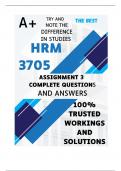 HRM3705 Assignment 3 &lpar;COMPLETE ANSWERS&rpar; Semester 2 2024 - DUE 17 September 2024