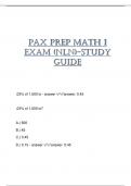 PAX Prep MATH 1 Exam &lpar;NLN&rpar;-study guide
