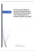 ATI Proctored-Medical Surgical Comprehensive Final Exam &lpar;Proctored&rpar; &vert;&vert; Over 400 Questions & Answers &lpar;100&percnt; Accurate&rpar;