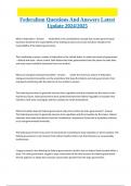  Exam &lpar;elaborations&rpar; Federalism Questions And Answers Latest Update 2024&sol;2025