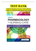 LEHNES PHARMACOLOGY FOR NURSING CARE 10TH EDITION BURCHUM TEST BANK