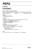 A-level  ECONOMICS Paper 1 Markets and Market Failure   Monday 20 May 2019	Morning	Time allowed: 2 hours