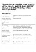 CA JURISPRUDENCE PT EXAM LATEST 2024-2025 ACTUAL EXAM 120 QUESTIONS AND CORRECT DETAILED ANSWERS WITH EXPLANATIONS &lpar;VERIFIED ANSWERS&rpar; 