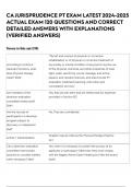 CA JURISPRUDENCE PT EXAM LATEST 2024-2025 ACTUAL EXAM 120 QUESTIONS AND CORRECT DETAILED ANSWERS WITH EXPLANATIONS &lpar;VERIFIED ANSWERS&rpar; 