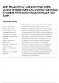 2024 NCLEX RN ACTUAL EXAM TEST BANK LATEST 40 QUESTIONS AND CORRECT DETAILED ANSWERS WITH RATIONALES&sol;RN NCLEX TEST BANK