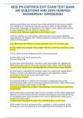 HESI PN EXIT HESI EXIT EXAM TEST BANK 160   &semi;Questions and Answers &comma; 100&percnt; Correct&comma; Download to Score A
