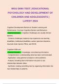 WGU D094 TEST &vert; EDUCATIONAL PSYCHOLOGY AND DEVELOPMENT OF CHILDREN AND ADOLESCENTS &vert; LATEST 2024
