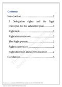 Delegation rights and the legal principles for the submitted plan