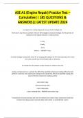 ASE A1 &lpar;Engine Repair&rpar; Practice Test &ndash; Cumulative&vert;&vert; 185 QUESTIONS & ANSWERS&vert;&vert; LATEST UPDATE 2024