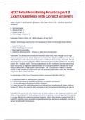 NCC Fetal Monitoring Practice part 2 Exam Questions with Correct Answers