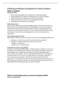 College aantekeningen Inleiding In De Grondslagen Van De Pedagogische Wetenschappen 