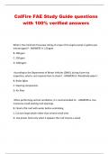 CalFire FAE Study Guide questions  with 100&percnt; verified answers 