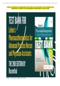 LEHNE’S PHARMACOTHERAPEUTICS FOR ADVANCED PRACTICE NURSES AND PHYSICIAN ASSISTANTS 2ND EDITION ROSENTHAL TEST BANK