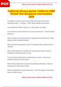 California drivers permit&comma; California DMV Permit Test Questions and Answers 2024